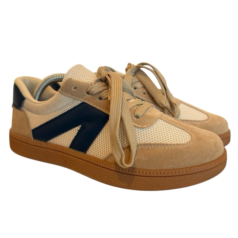 Women's Retro Sneakers Suede Mesh Gum Sole Neutral Casual EU 38